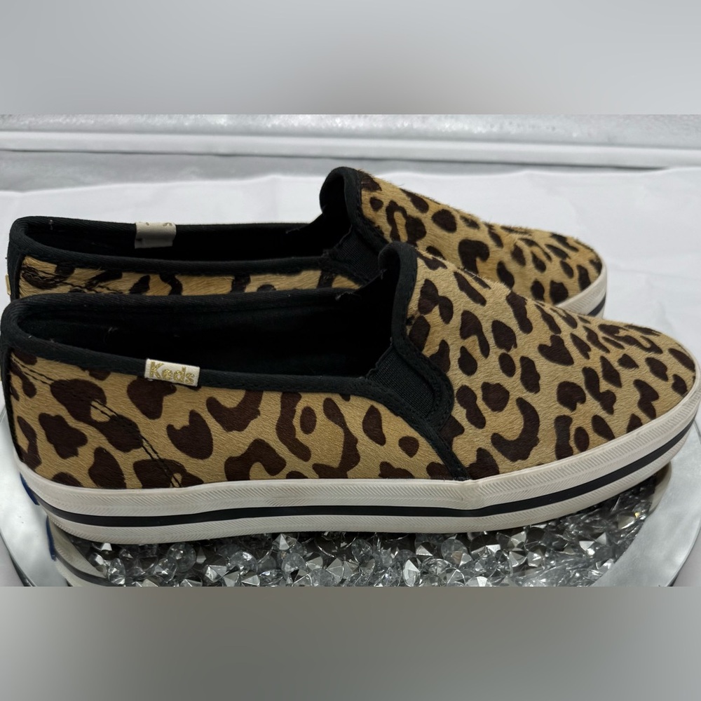 Kate Spade New York KEDS NIB Women's Double Decker Leo Pony Tan Size 8M Calfhair - Picture 3 of 5